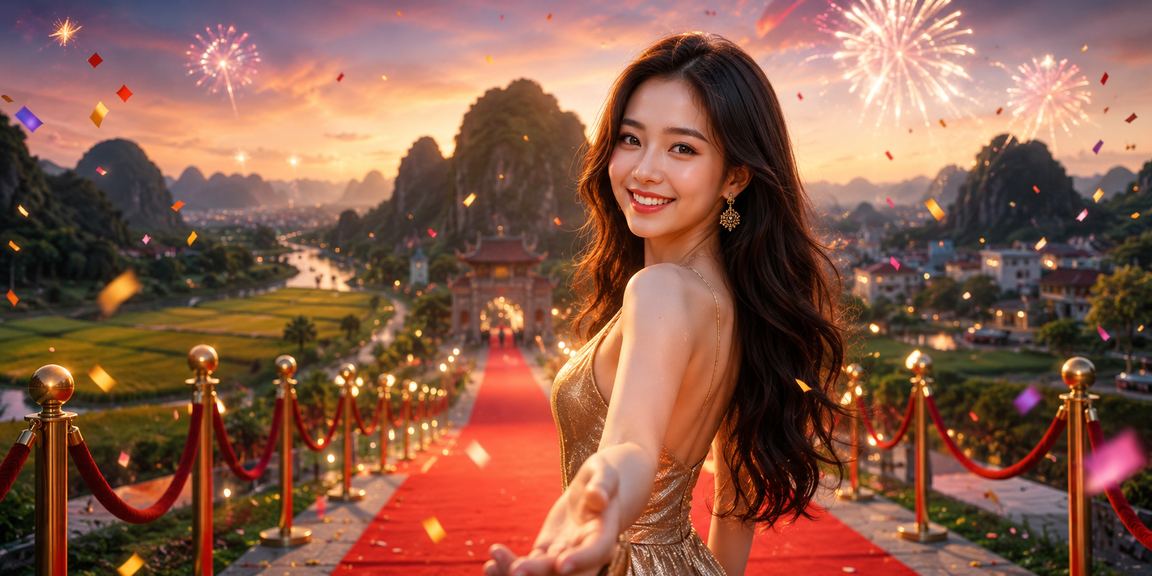 Không khí lễ hội giải trí casino sôi động tại khu du lịch Ninh Bình về đêm